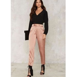 Means to an end satin trousers